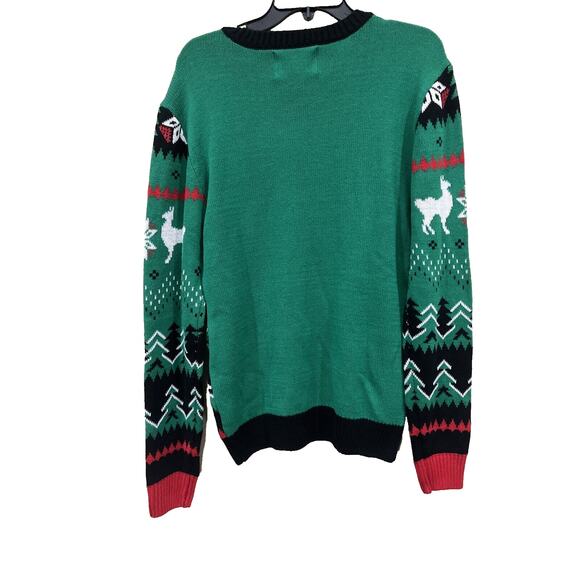 Ugly Christmas Sweater Mens Small Kitschy Lama Fair Isle Holiday Pullover Knit - Picture 6 of 6